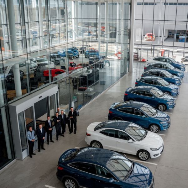 Polished auto showroom and retail space